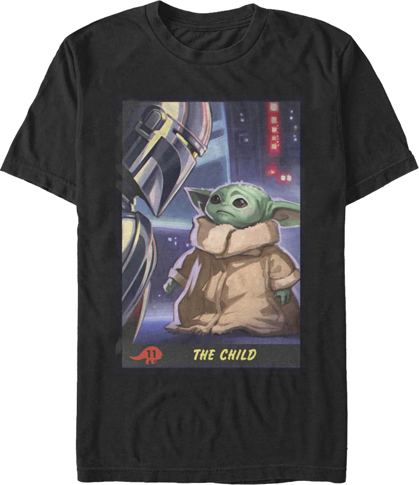 Bounty Hunter and Child Trading Card The Mandalorian Star Wars T-Shirt