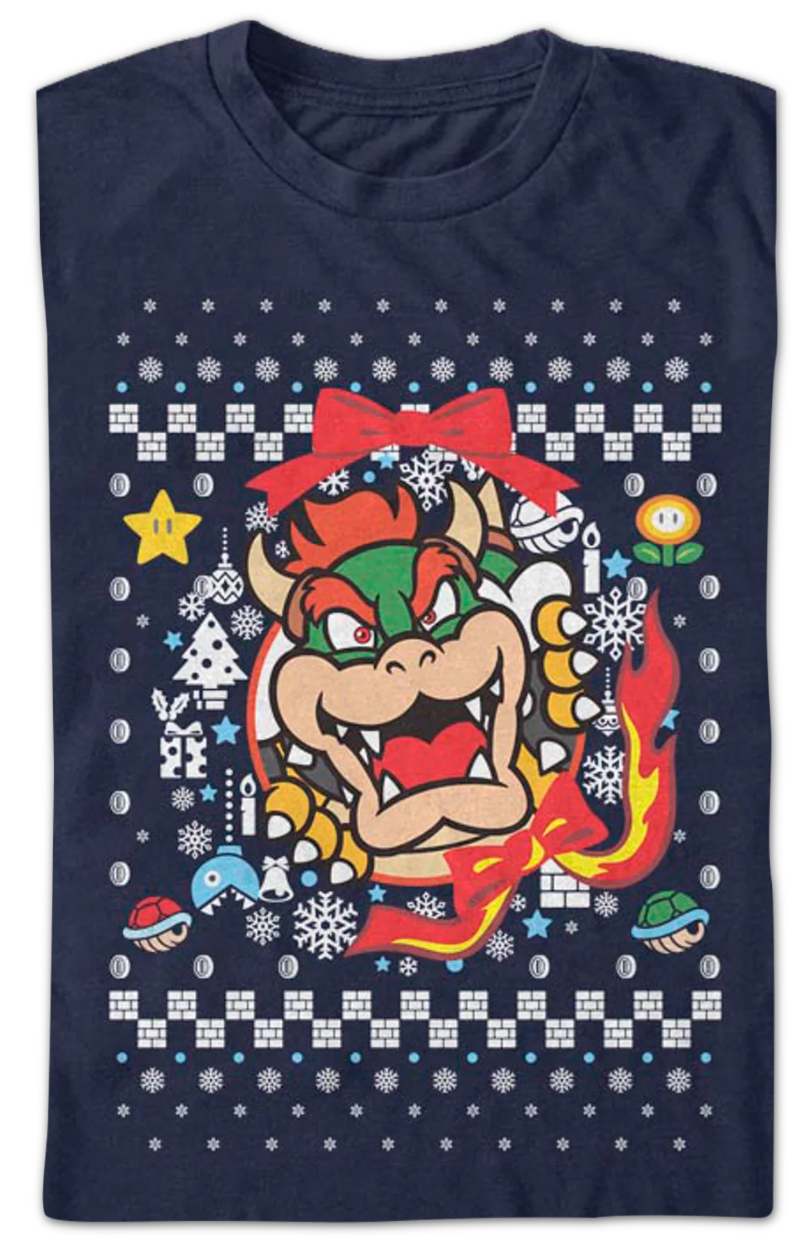 Bowser Ugly Faux Knit Super Mario Bros. T-Shirt - Image 2