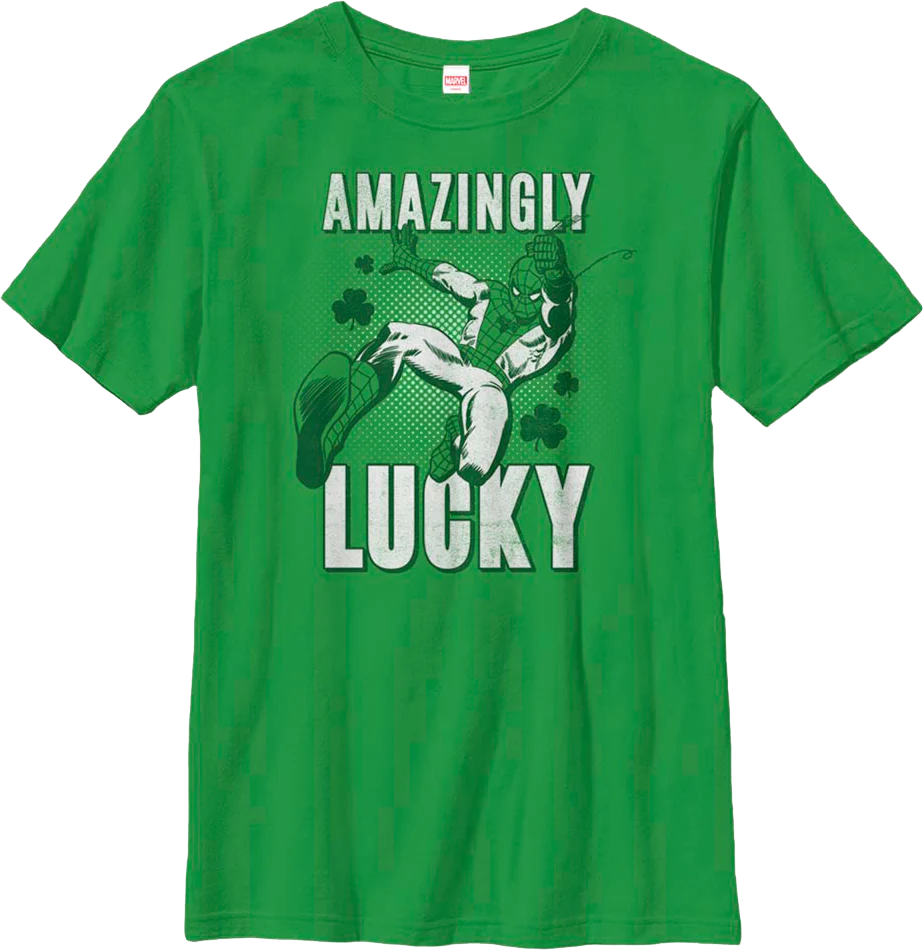 Boys Youth Amazingly Lucky Spider-Man Marvel Comics Shirt