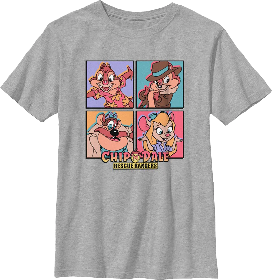 Boys Youth Character Squares Chip 'n Dale Rescue Rangers Shirt