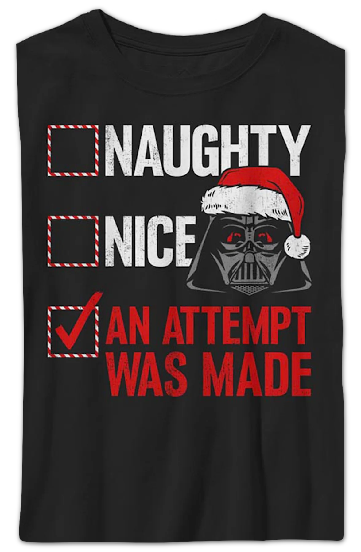 Boys Youth Darth Vader Naughty Nice Checklist Star Wars Shirt