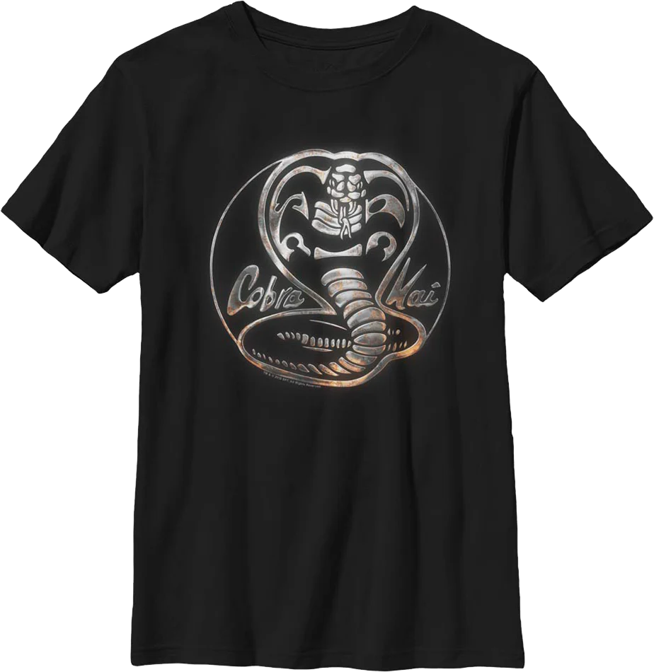 Boys Youth Faux Chrome Logo Cobra Kai Shirt
