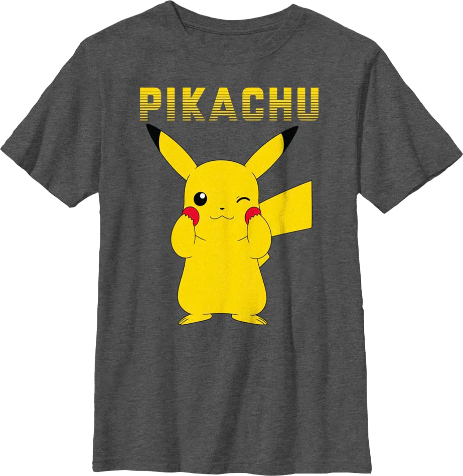 Boys Youth Pikachu Cheeks Pokemon Shirt