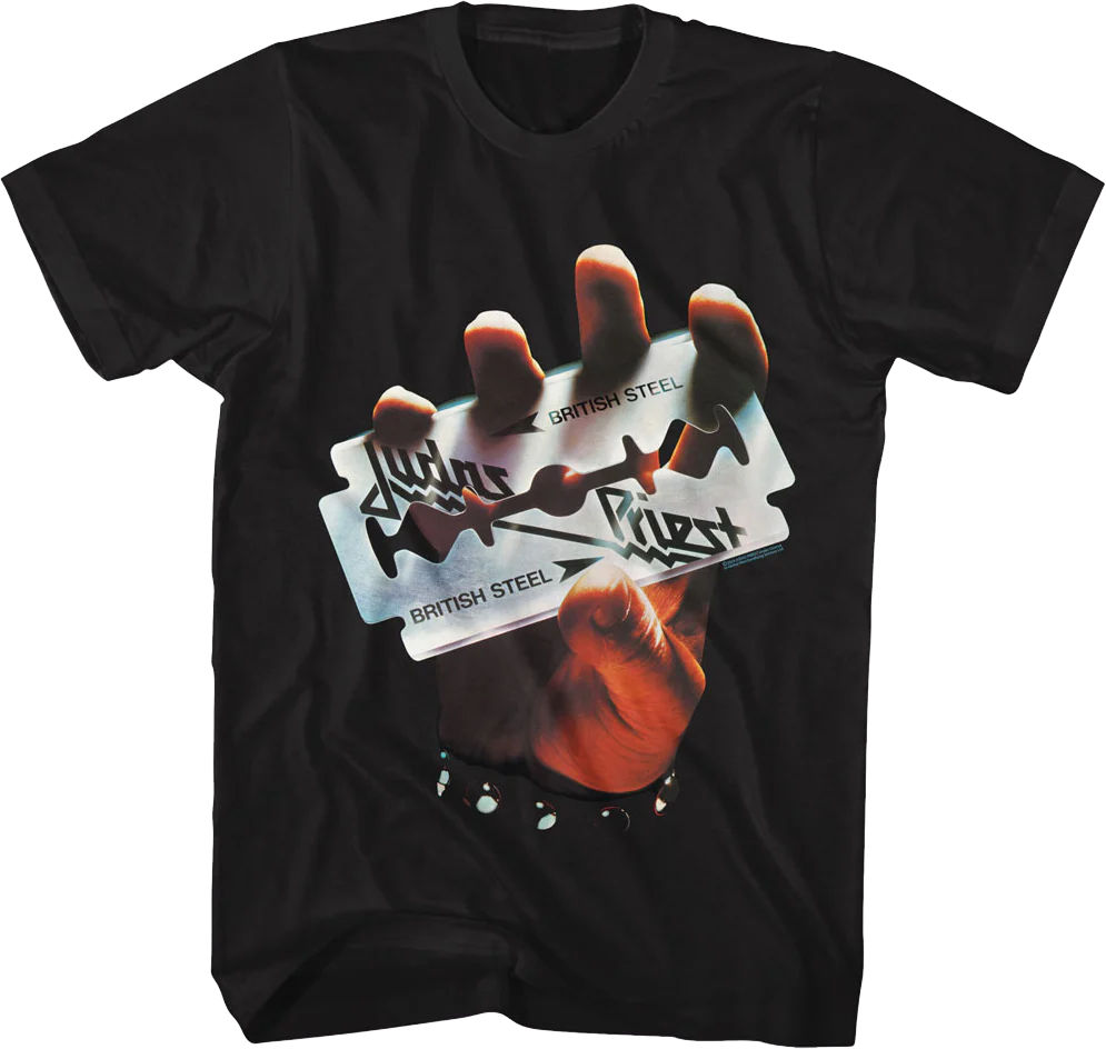 British Steel Album Cover Judas Priest T-Shirt