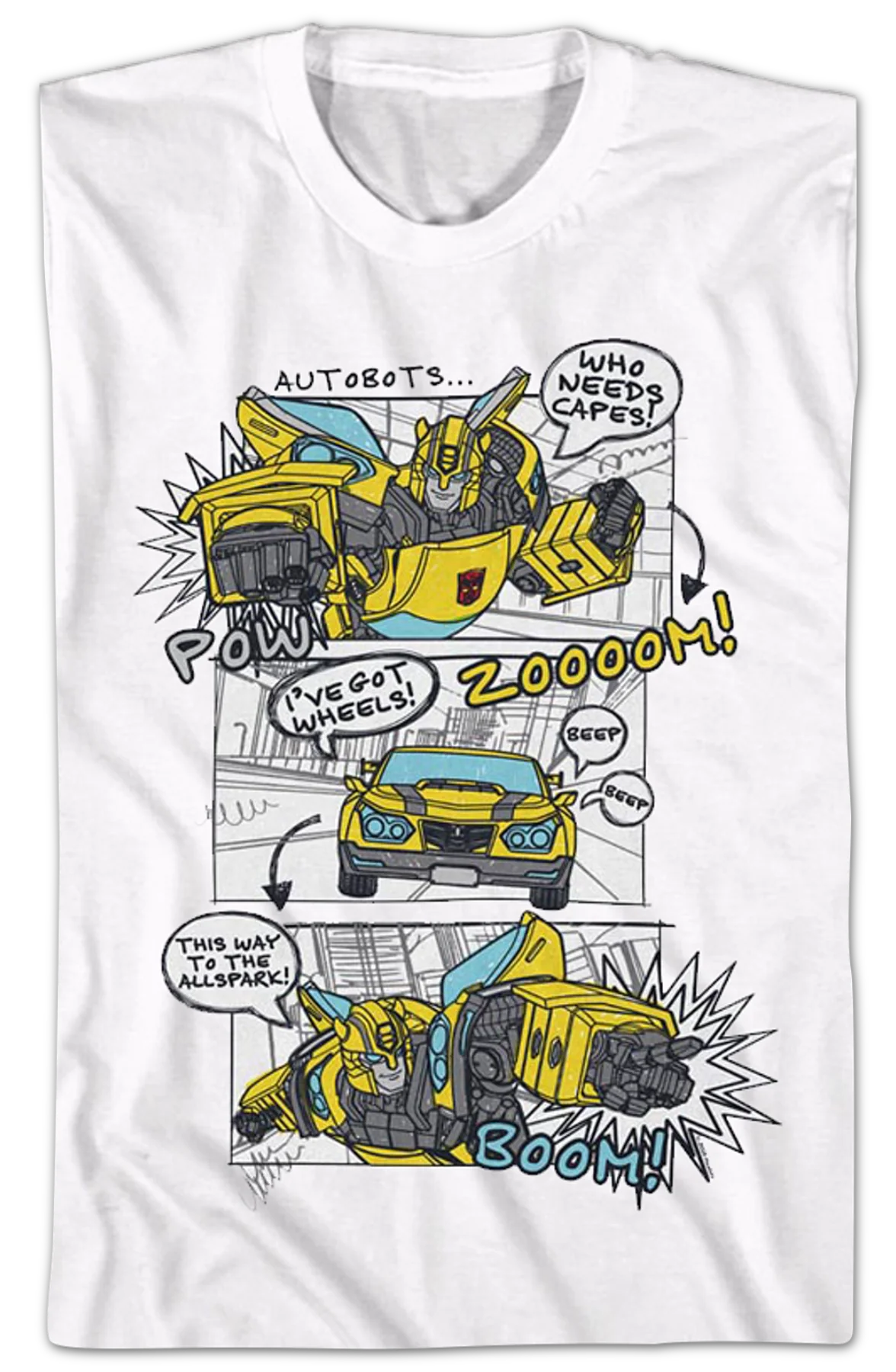 Bumblebee Comic Panels Transformers T-Shirt - Image 2