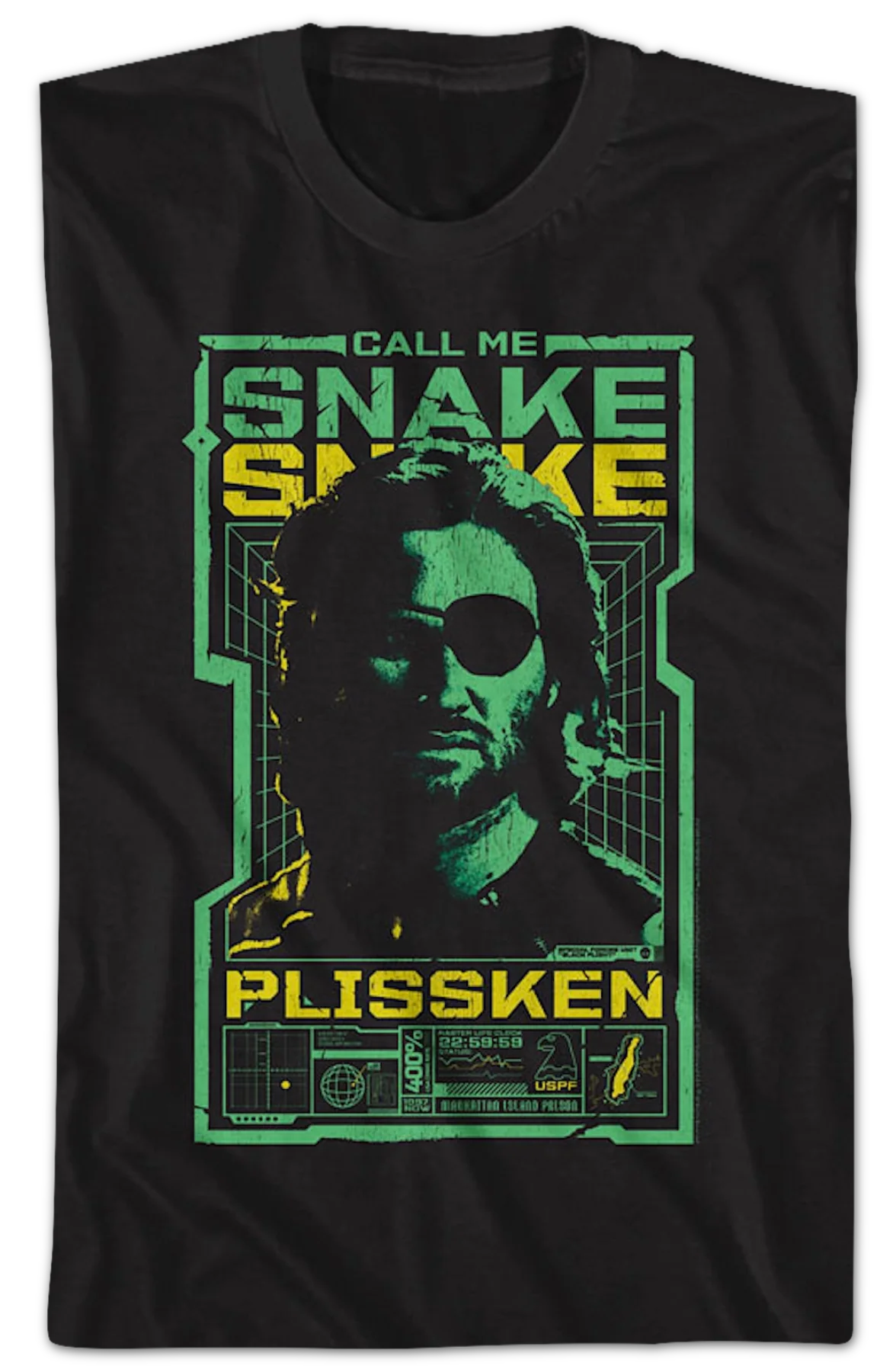 Call Me Snake Tech Screen Escape From New York T-Shirt - Image 2