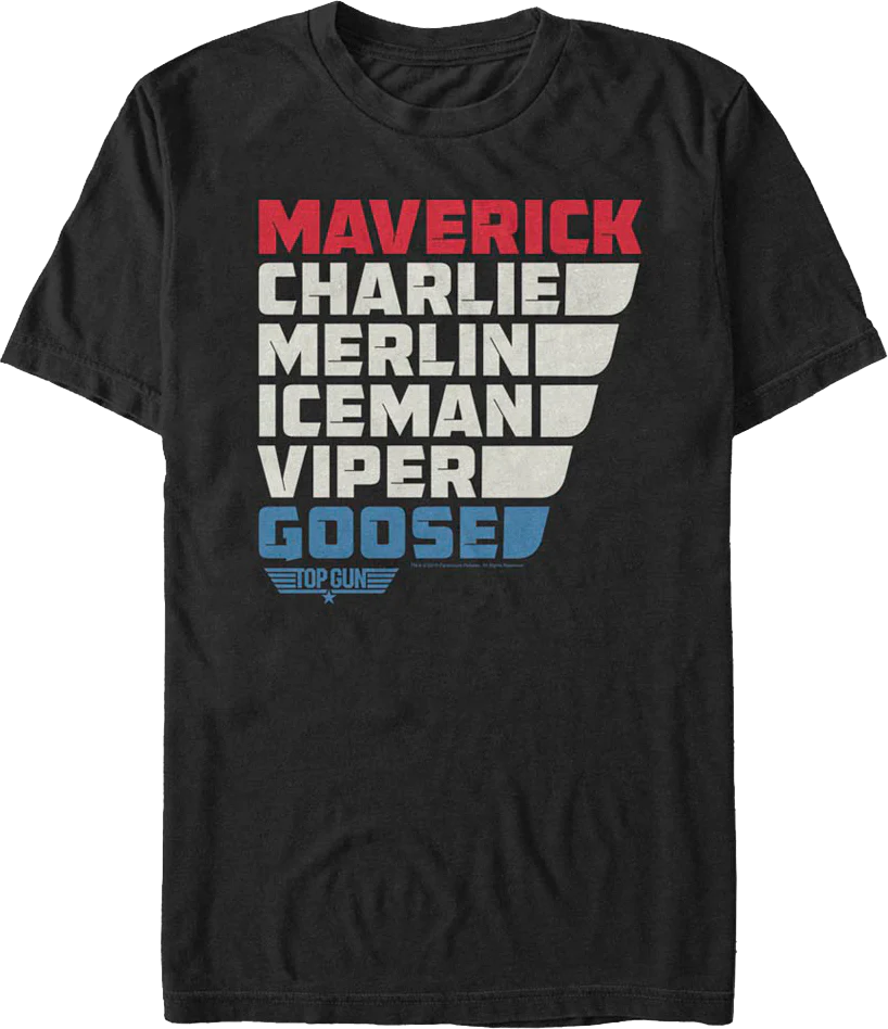 Callsign Names Top Gun T-Shirt