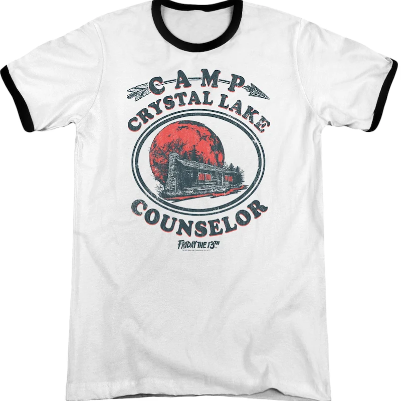 Camp Crystal Lake Counselor Friday the 13th Ringer Shirt