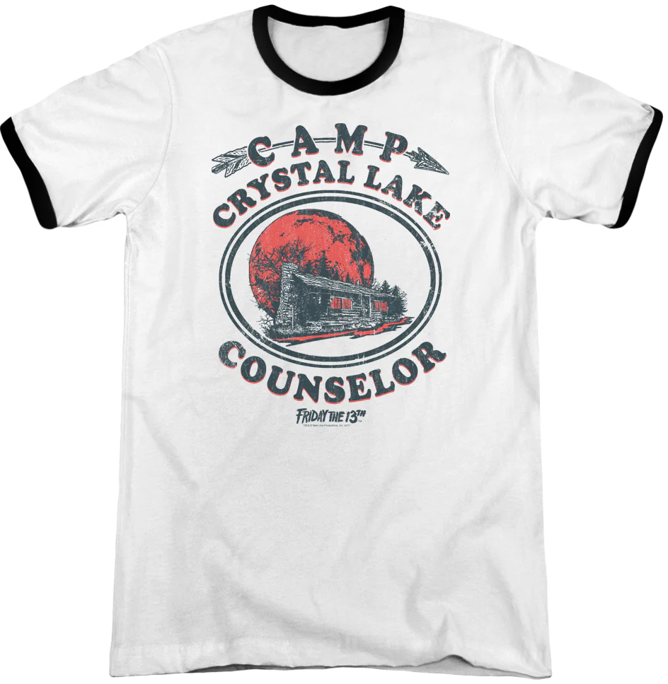 Camp Crystal Lake Counselor Friday the 13th Ringer Shirt - Image 2