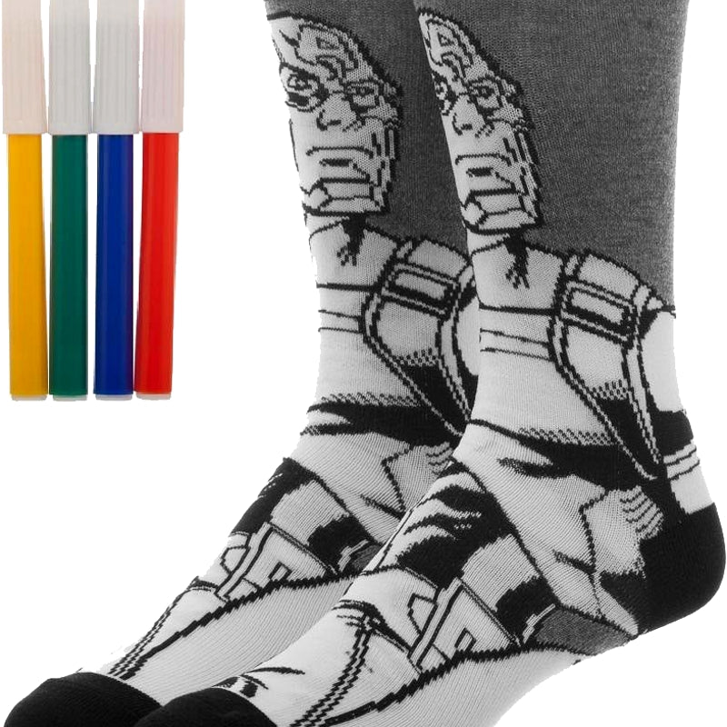 Captain America Color Yourself Marvel Comics Socks
