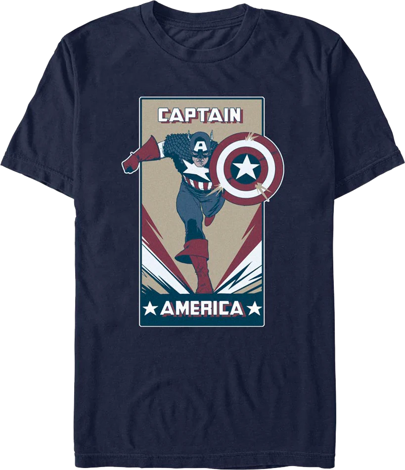 Captain America Graphic Poster Marvel Comics T-Shirt