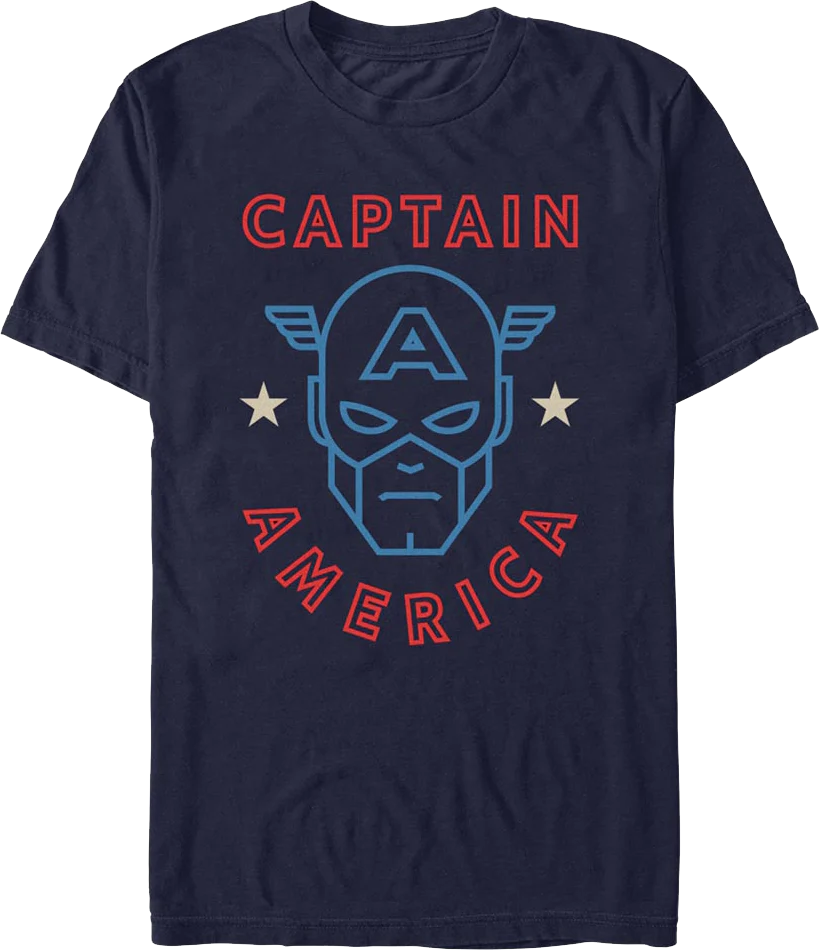 Captain America Mask Outline Marvel Comics T-Shirt