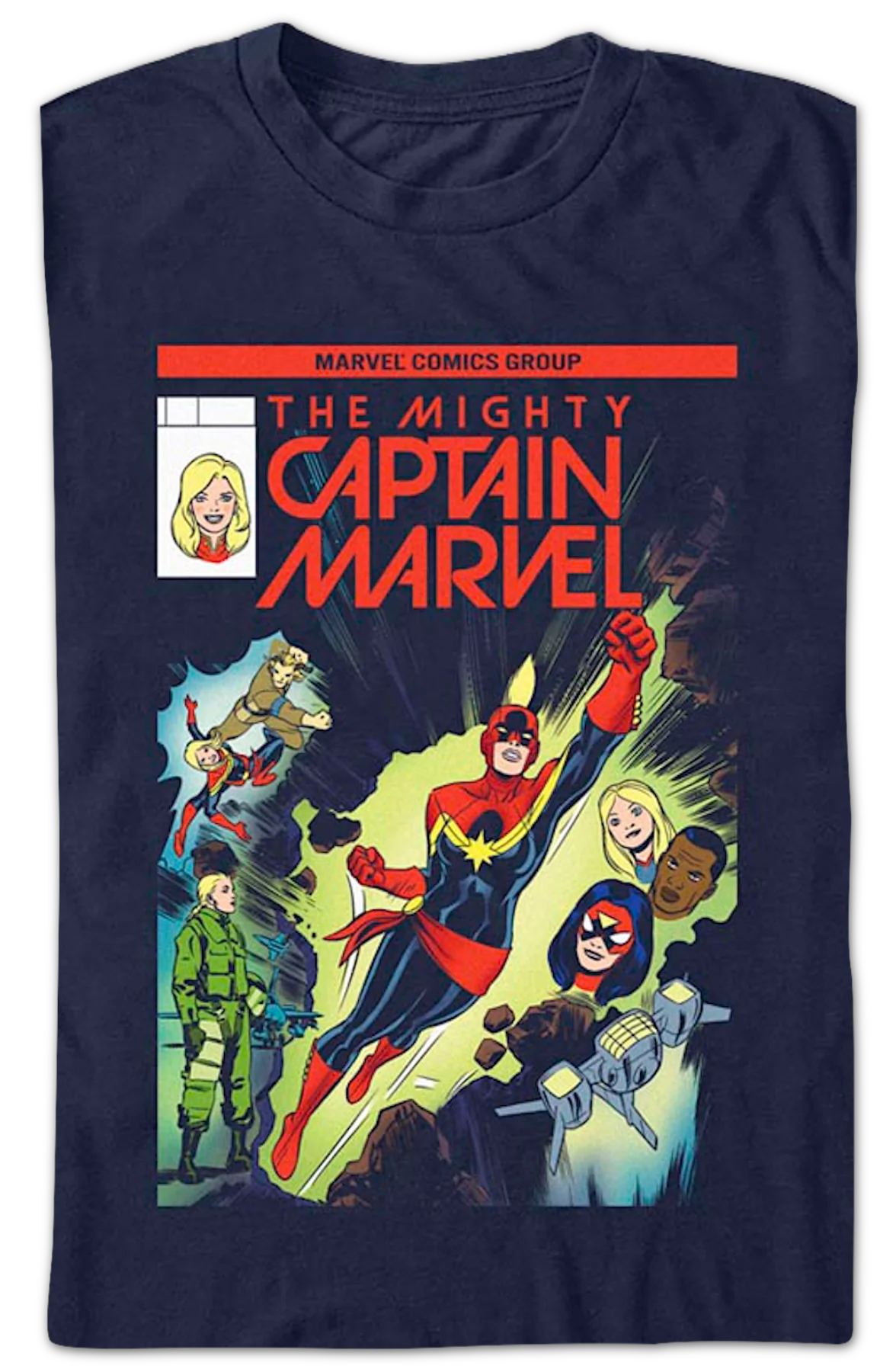 Captain Marvel 100th Solo Issue Marvel Comics T-Shirt - Image 2