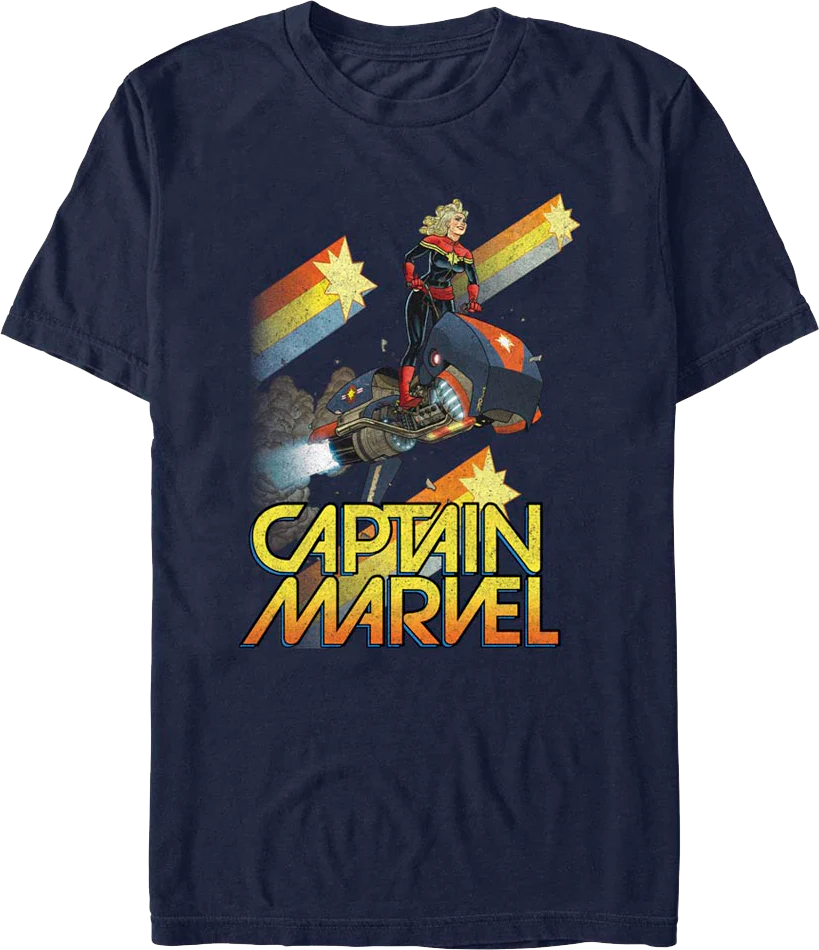 Captain Marvel Retro Stars Marvel Comics T-Shirt