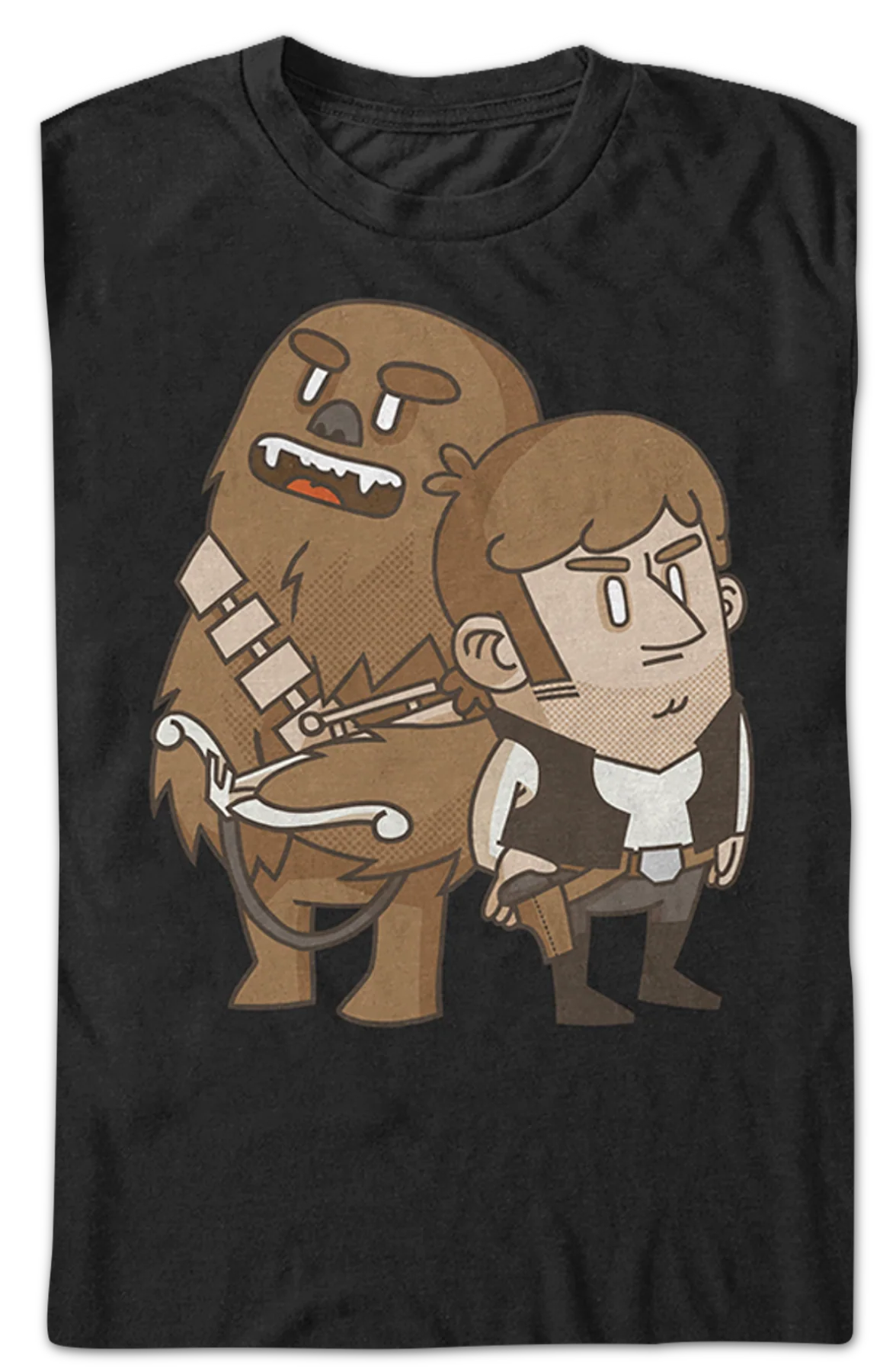 Cartoon Chewbacca Han Solo T-Shirt - Image 2