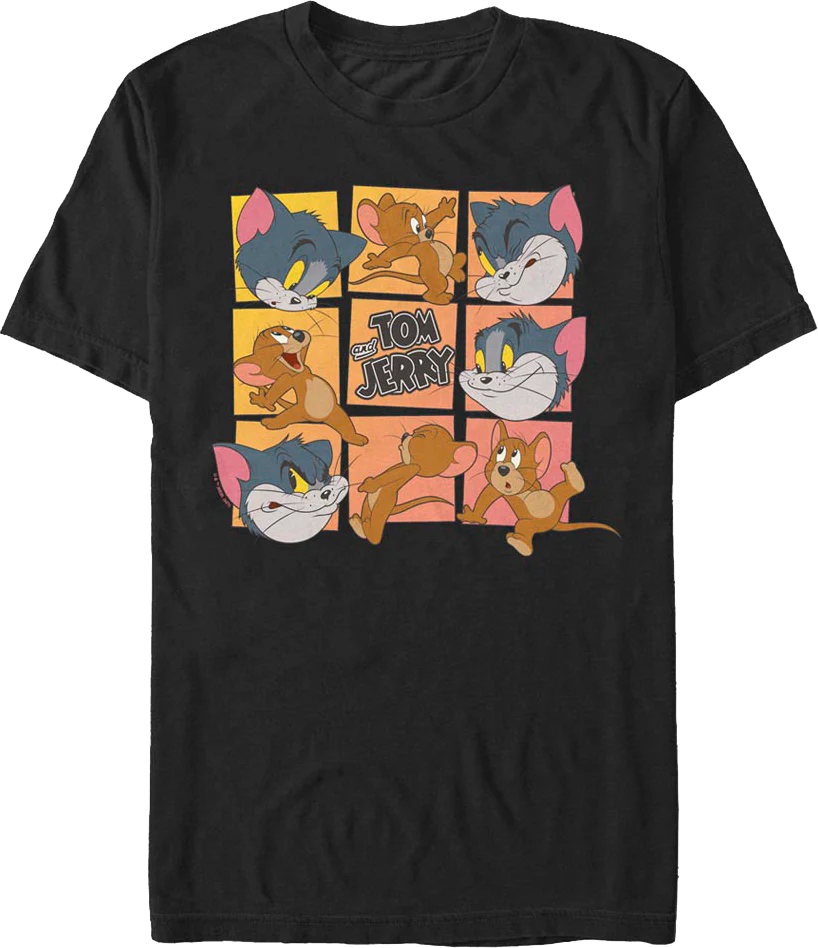 Cat And Mouse Squares Tom And Jerry T-Shirt