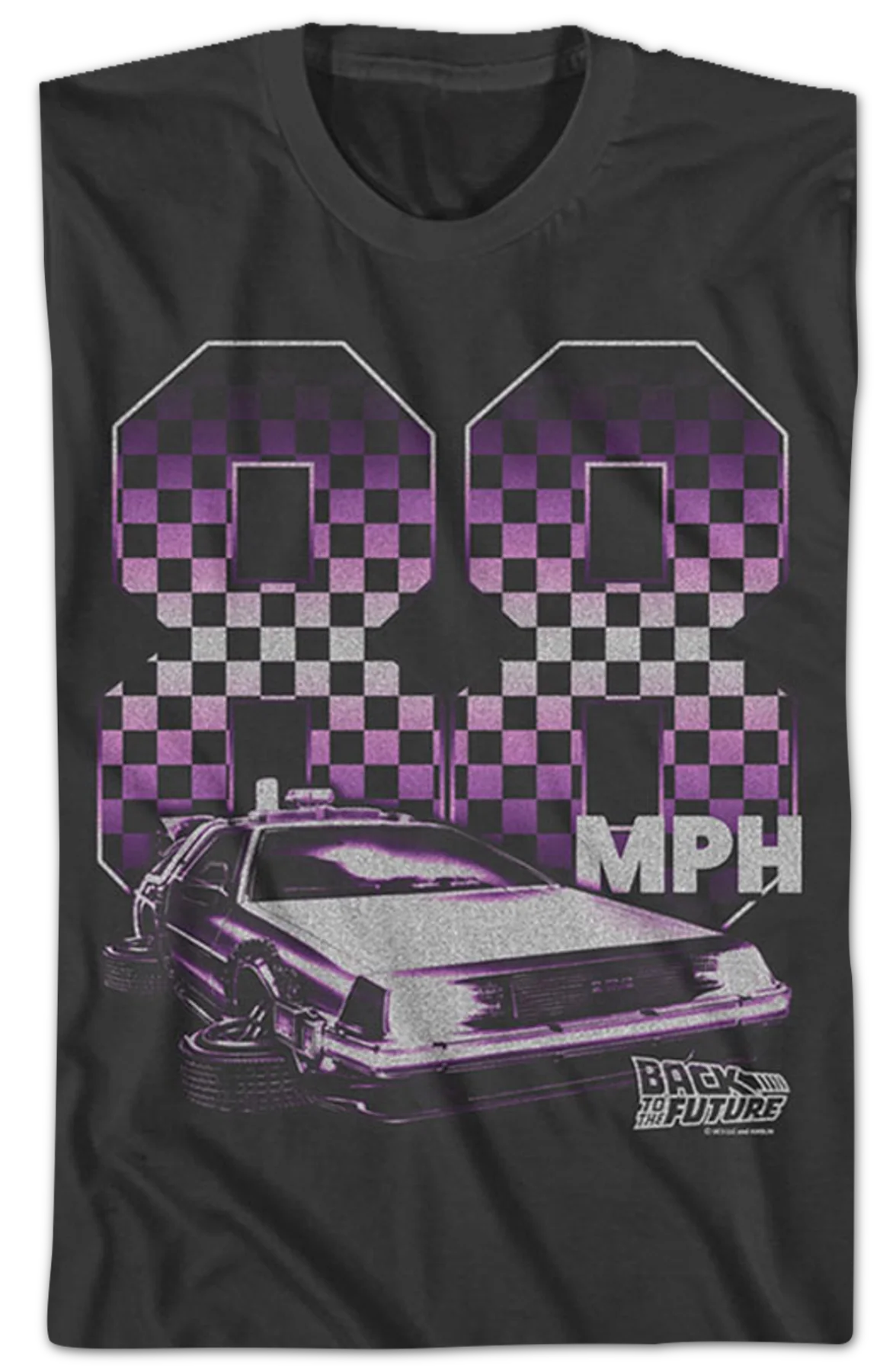 Checkerboard 88 MPH Back To The Future T-Shirt - Image 2