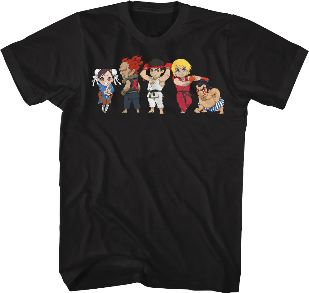 Chibi Characters Poses Street Fighter T-Shirt