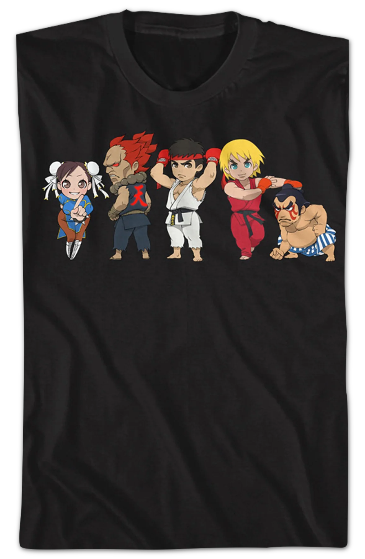 Chibi Characters Poses Street Fighter T-Shirt - Image 2