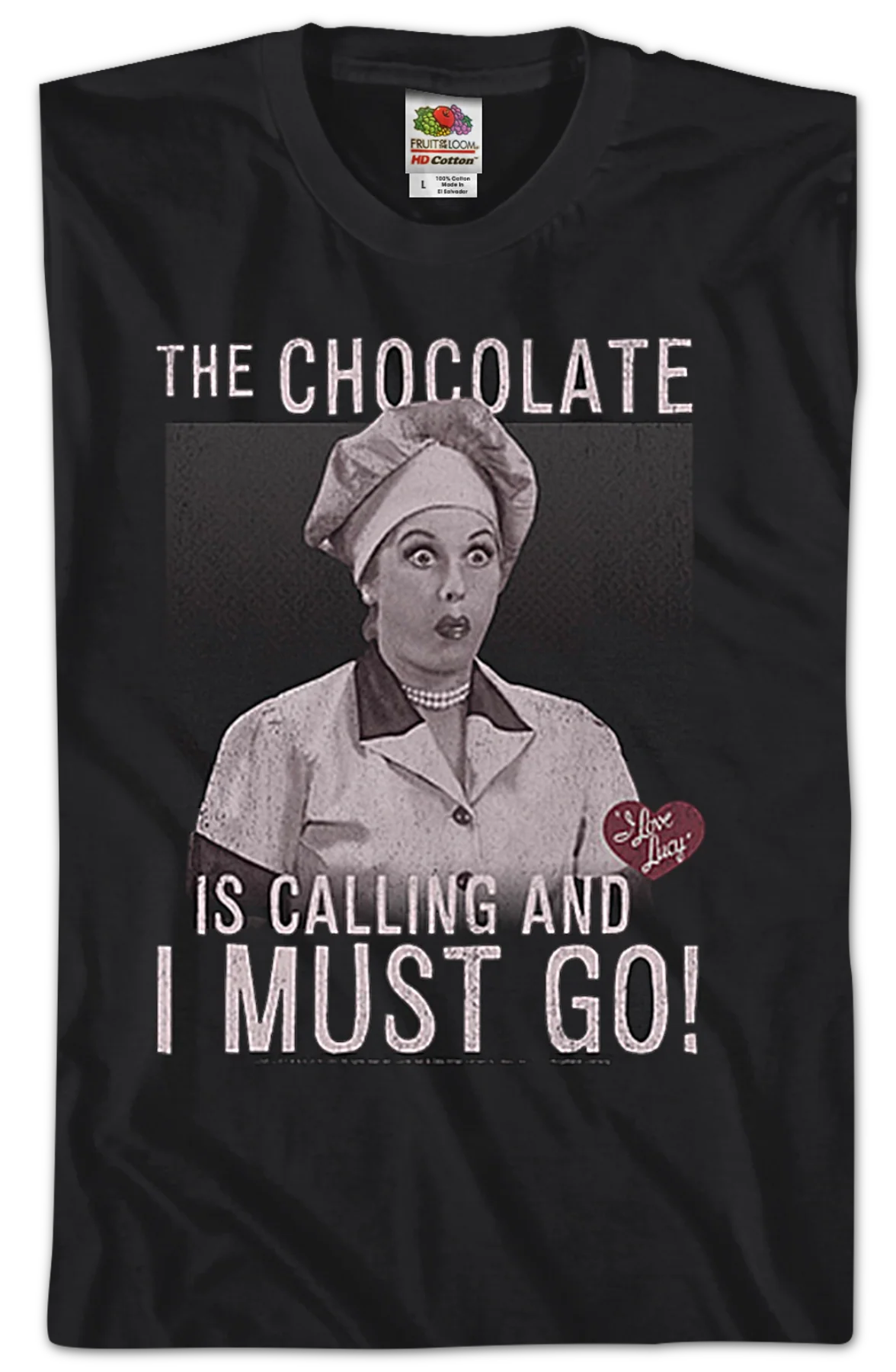 Chocolate Is Calling I Love Lucy T-Shirt - Image 2