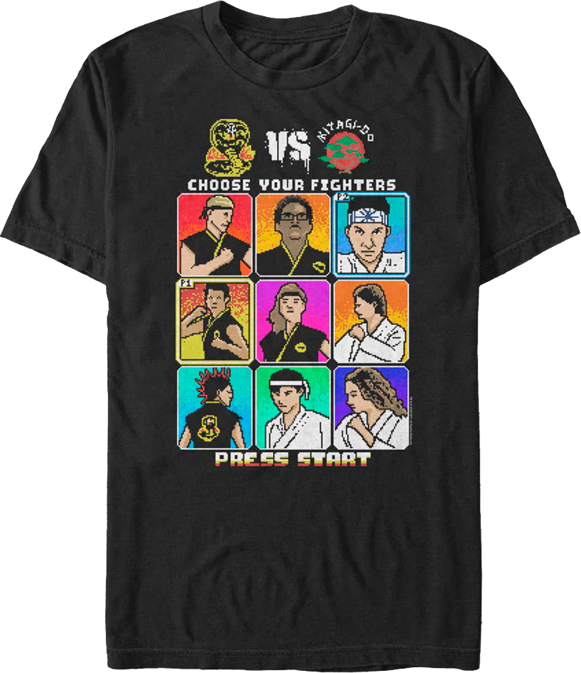 Choose Your 8-Bit Fighters Cobra Kai T-Shirt