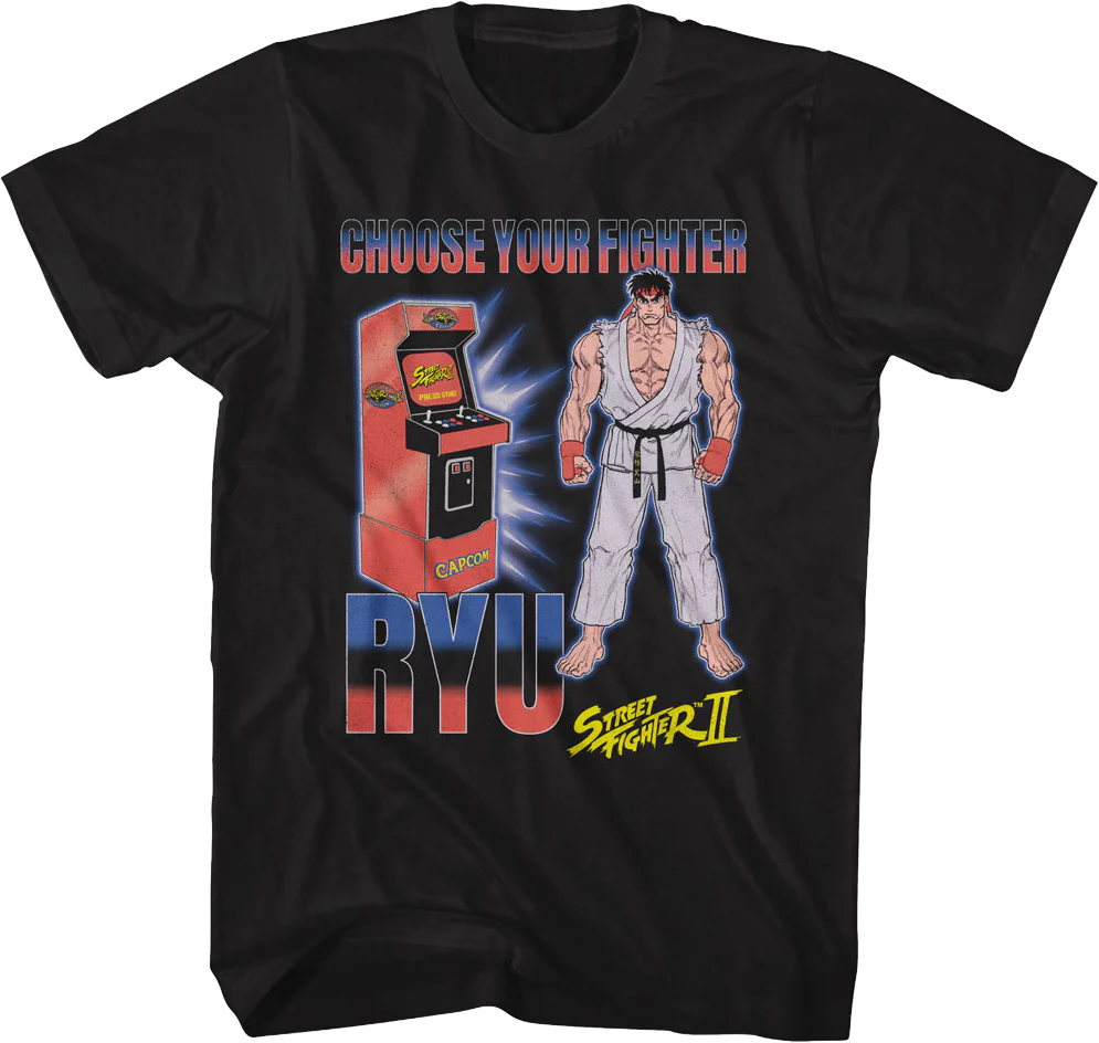 Choose Your Fighter Ryu Arcade Street Fighter II T-Shirt