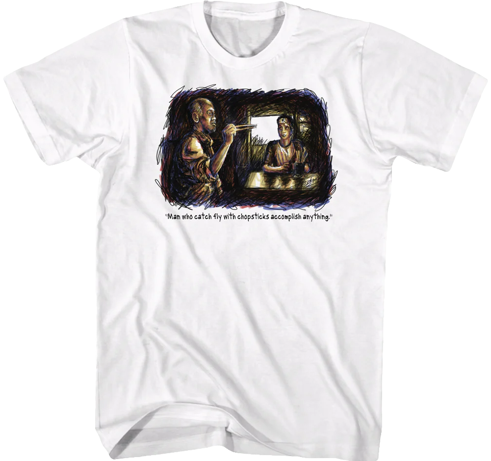 Chopsticks Sketch Karate Kid T-Shirt