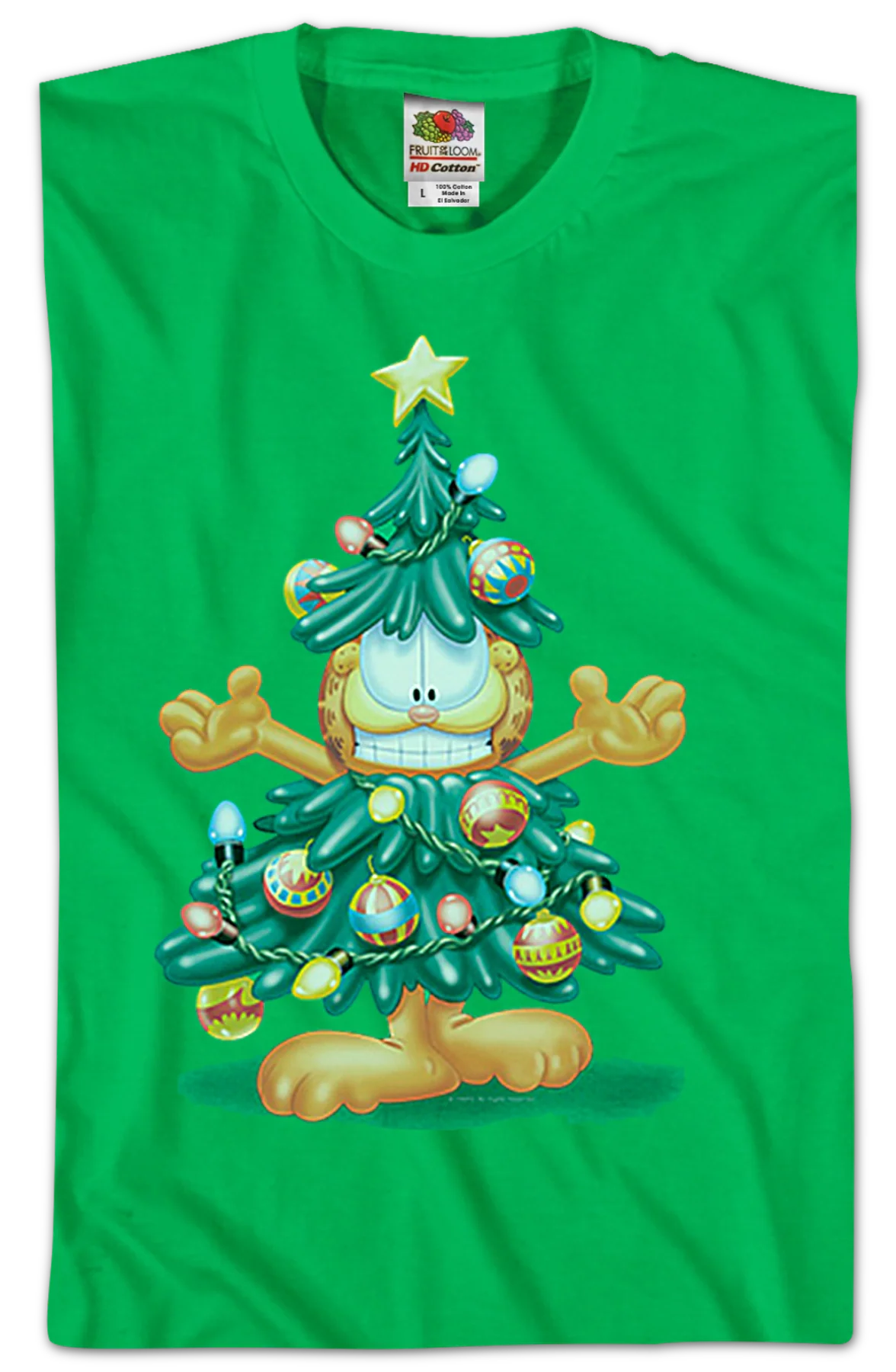 Christmas Tree Garfield T-Shirt - Image 2