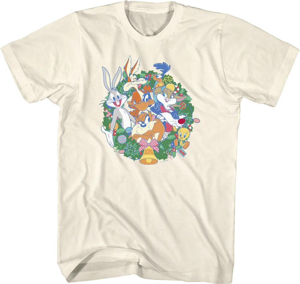 Christmas Wreath Looney Tunes T-Shirt