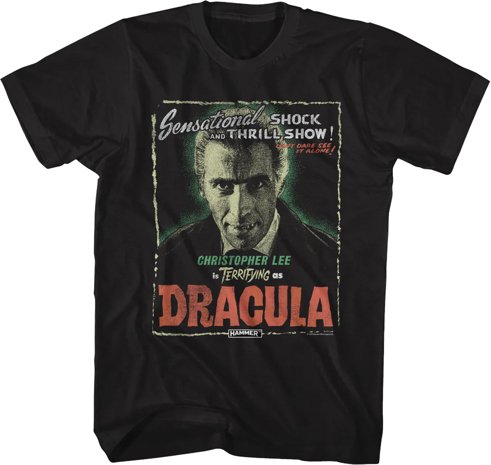 Christopher Lee As Dracula Hammer Films T-Shirt