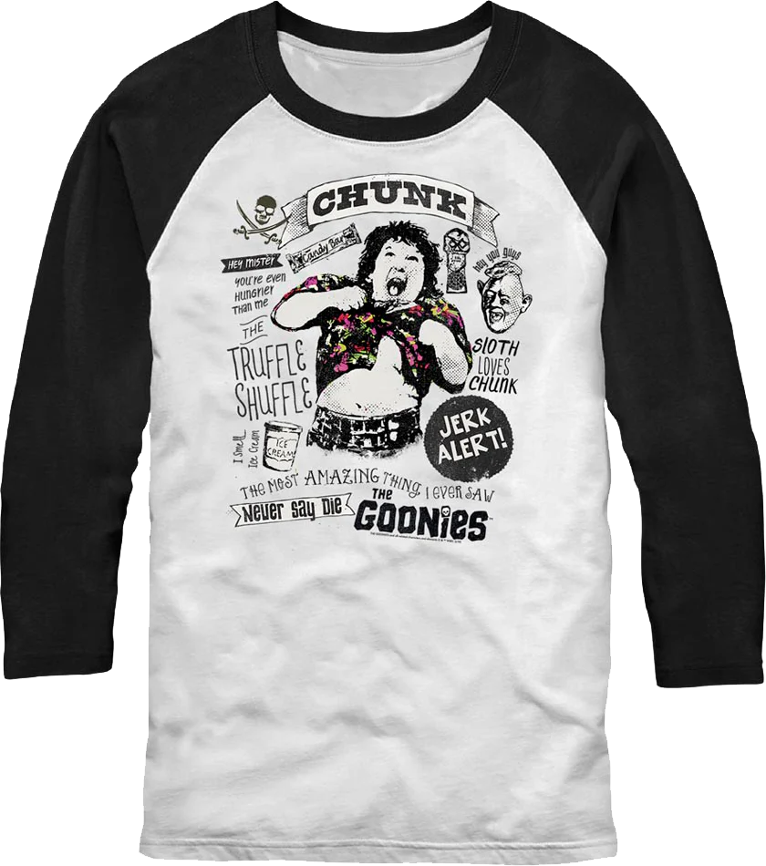 Chunk Collage Goonies Raglan Baseball Shirt