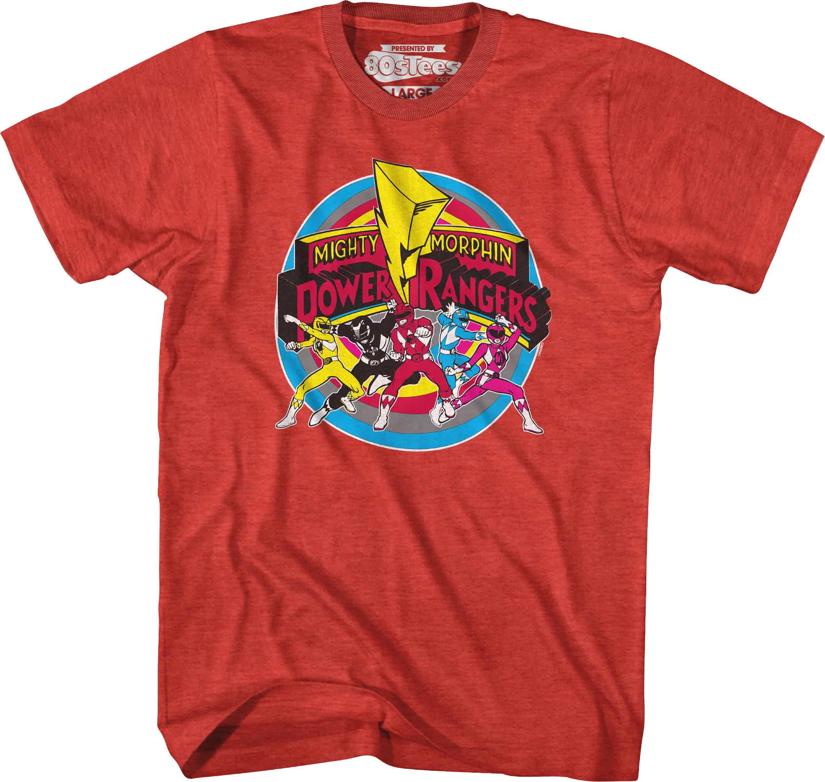 Circle Action Poses Mighty Morphin Power Rangers T-Shirt