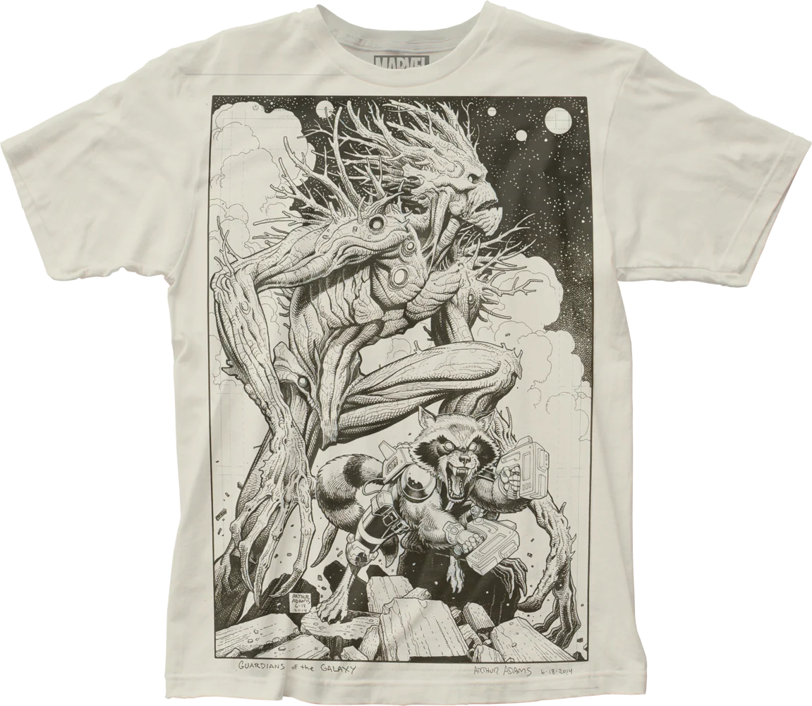 Classic Groot and Rocket Raccoon Guardians of the Galaxy T-Shirt
