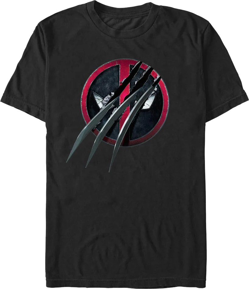 Clawed Logo Deadpool & Wolverine Marvel Comics T-Shirt