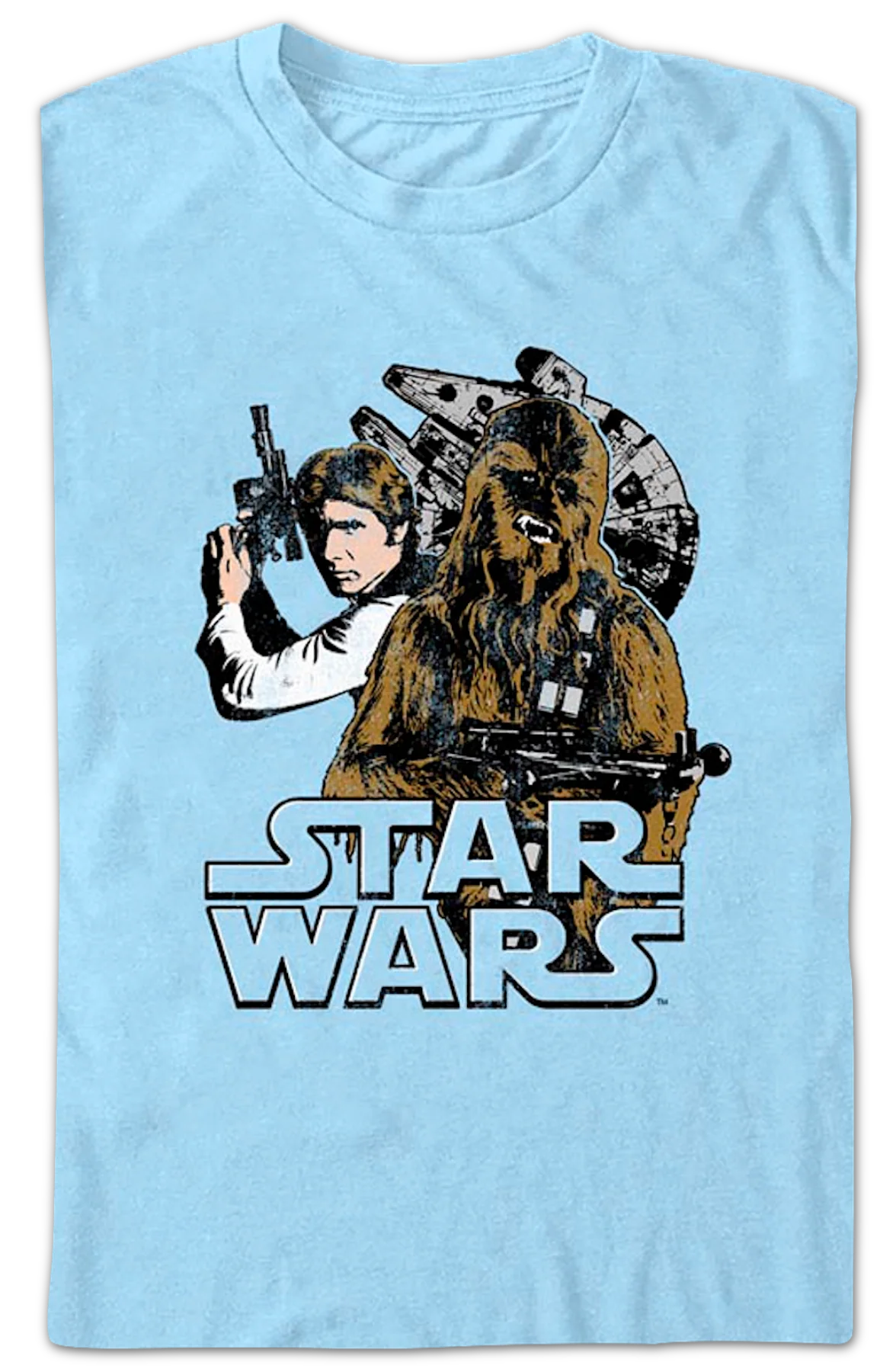 Co-Pilots Han Solo and Chewbacca Star Wars T-Shirt - Image 2