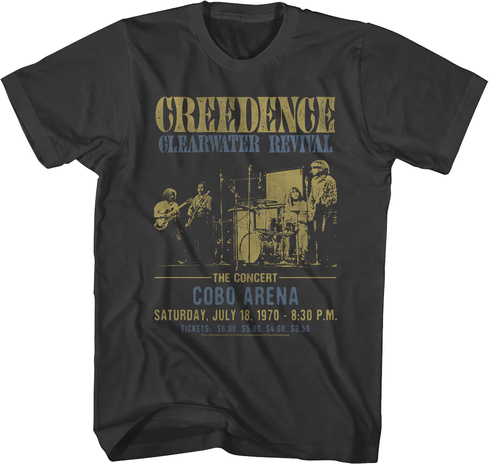 Cobo Arena Concert Creedence Clearwater Revival T-Shirt