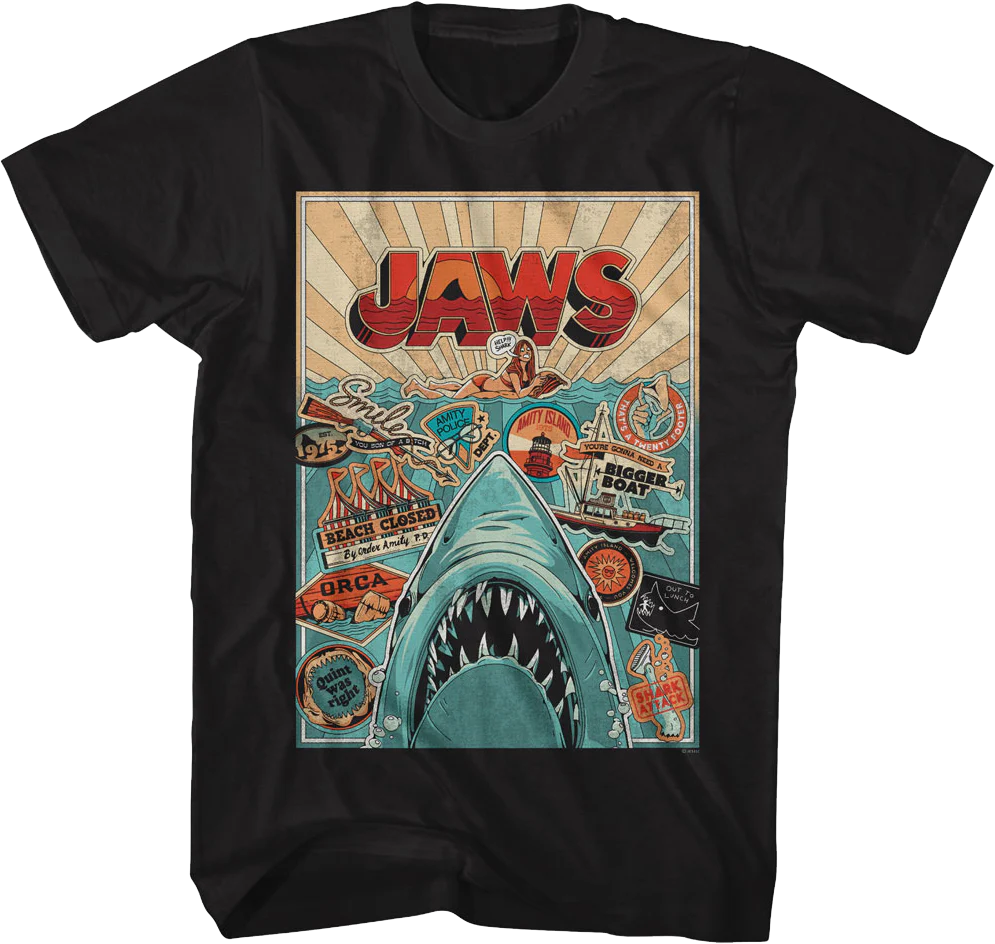 Collage Poster Jaws T-Shirt