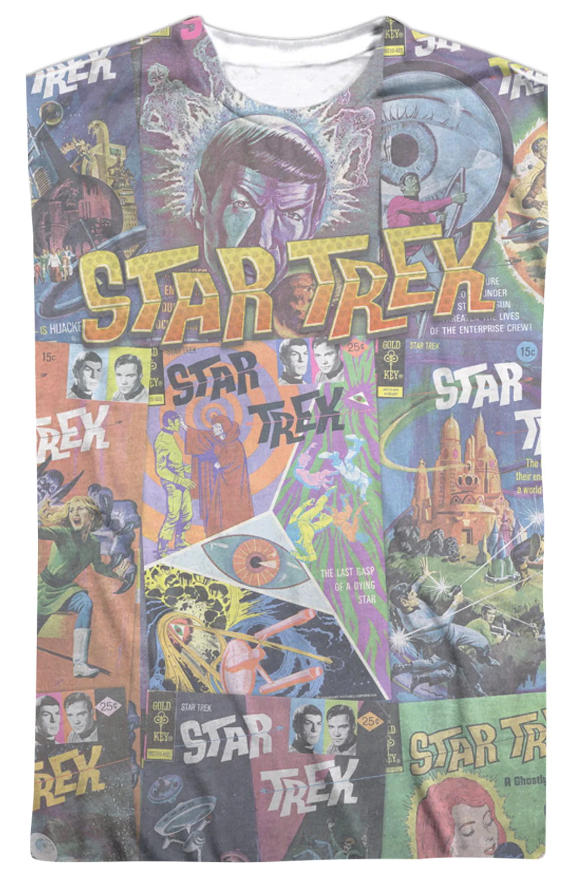 Comic Book Collage Star Trek T-Shirt - Image 2