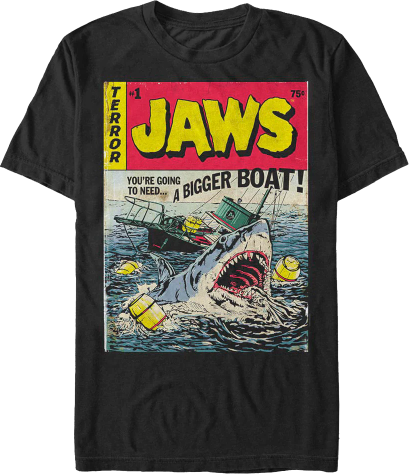 Comic Book Cover Jaws T-Shirt