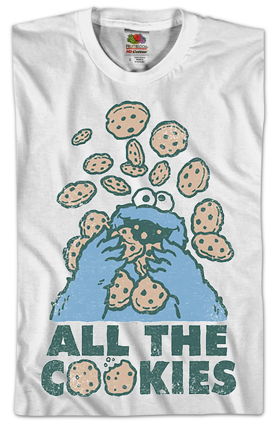 Cookie Monster All The Cookies Sesame Street T-Shirt - Image 2