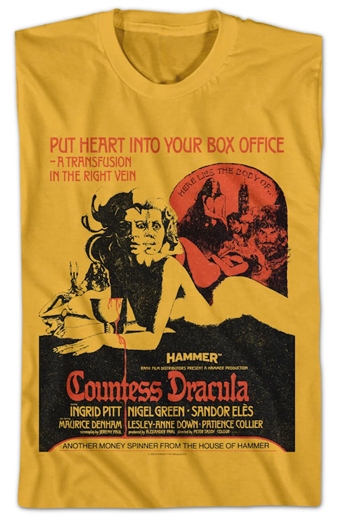 Countess Dracula Hammer Films T-Shirt - Image 2