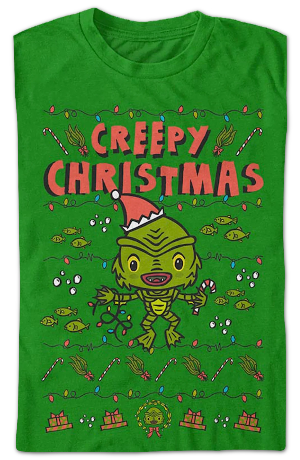 Creepy Christmas Creature From The Black Lagoon T-Shirt - Image 2