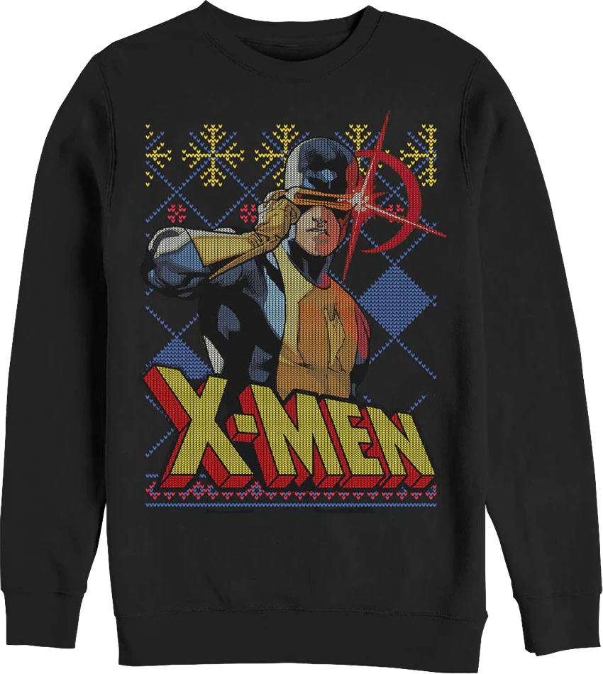 Cyclops Faux Ugly X-Men Christmas Sweater Marvel Comics Sweatshirt