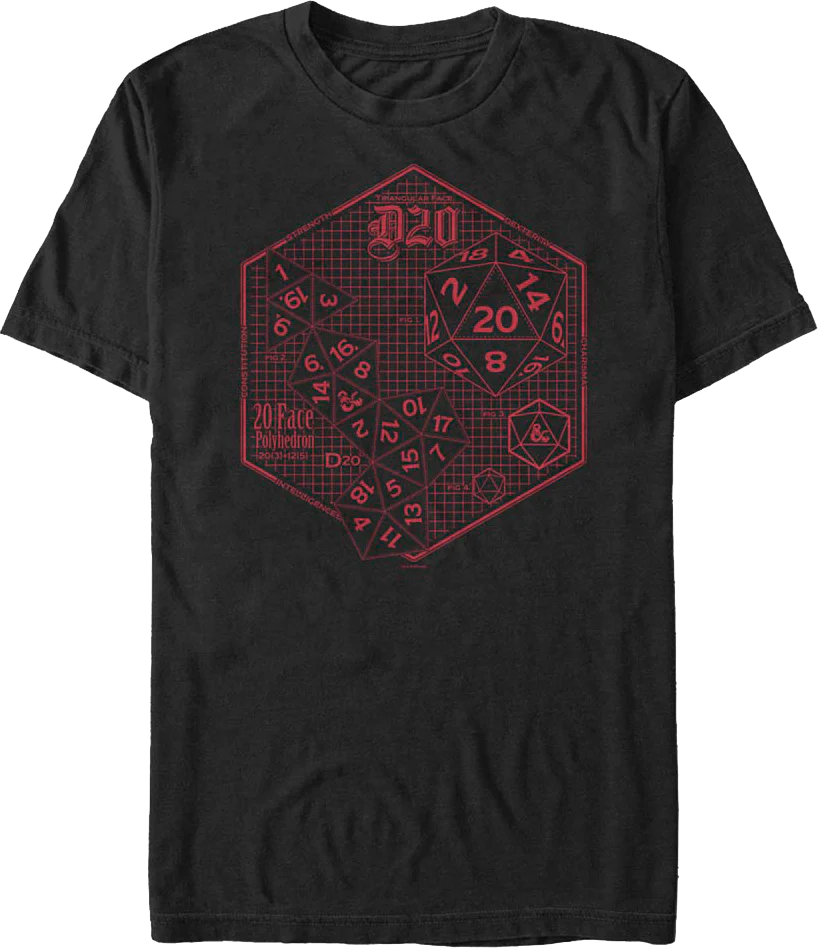 D20 Dungeons & Dragons T-Shirt