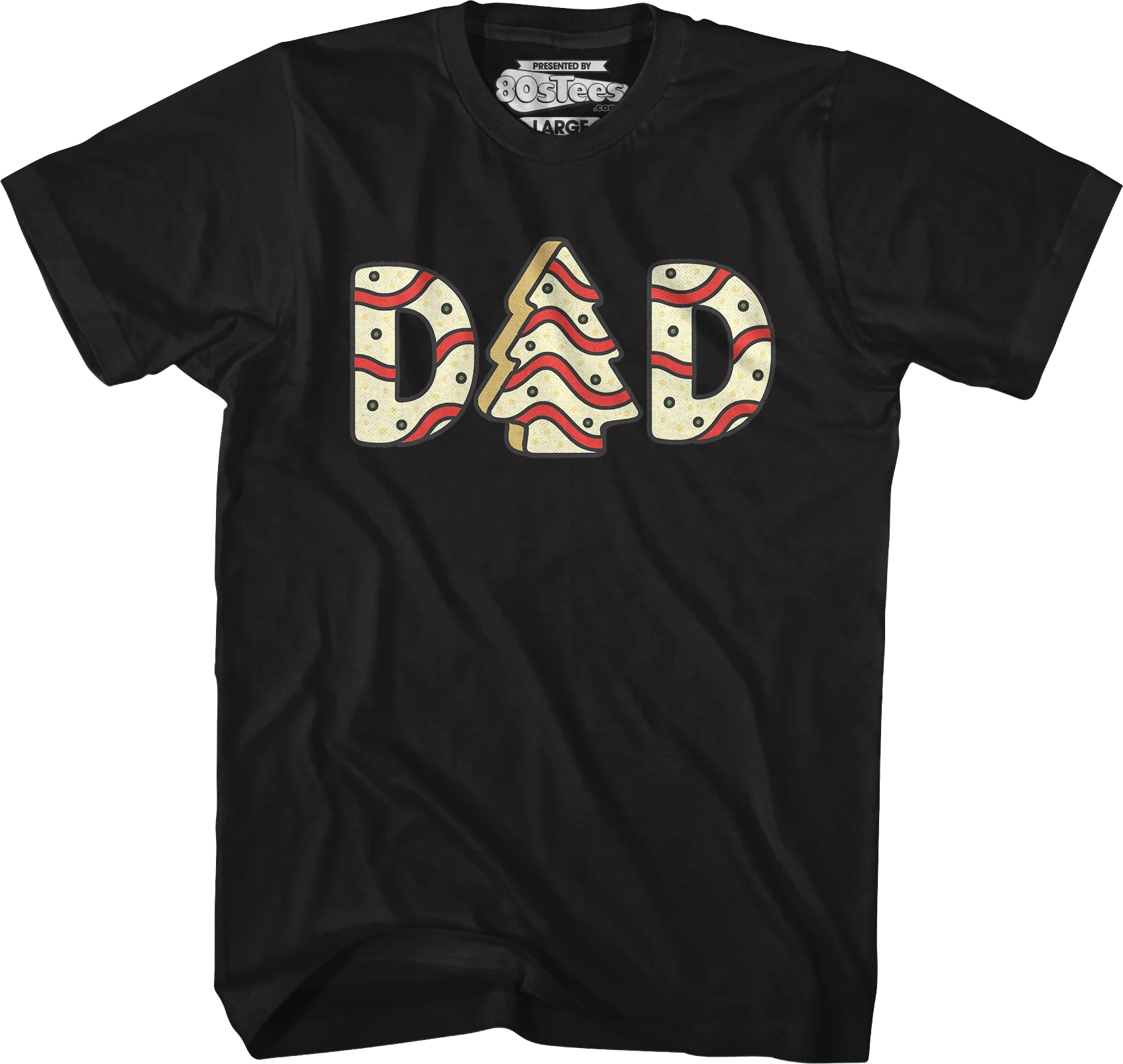 Dad Christmas Tree Cake T-Shirt - Image 4