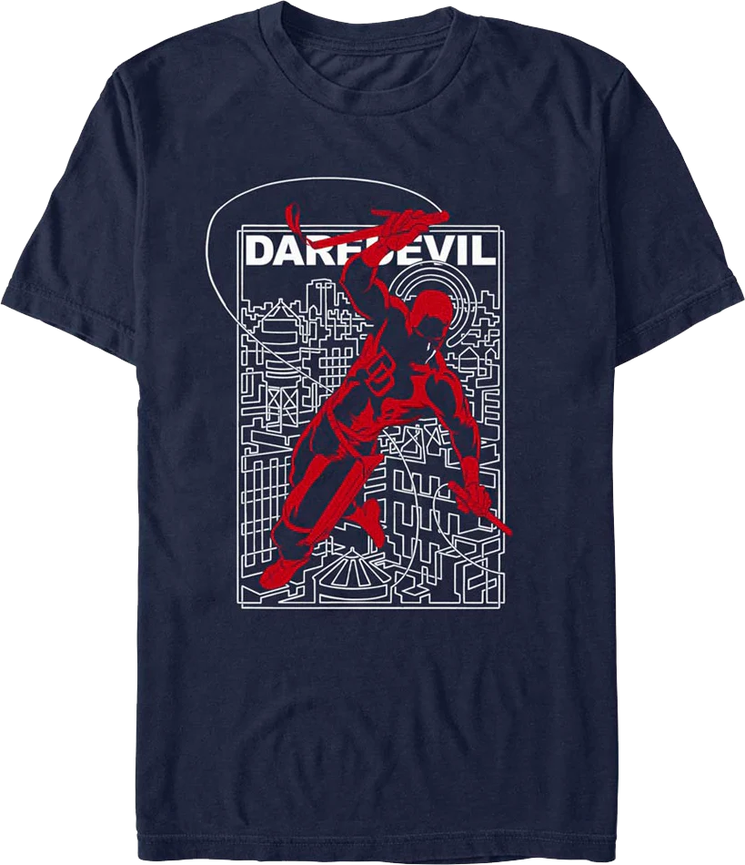 Daredevil Hell's Kitchen Blueprint Marvel Comics T-Shirt