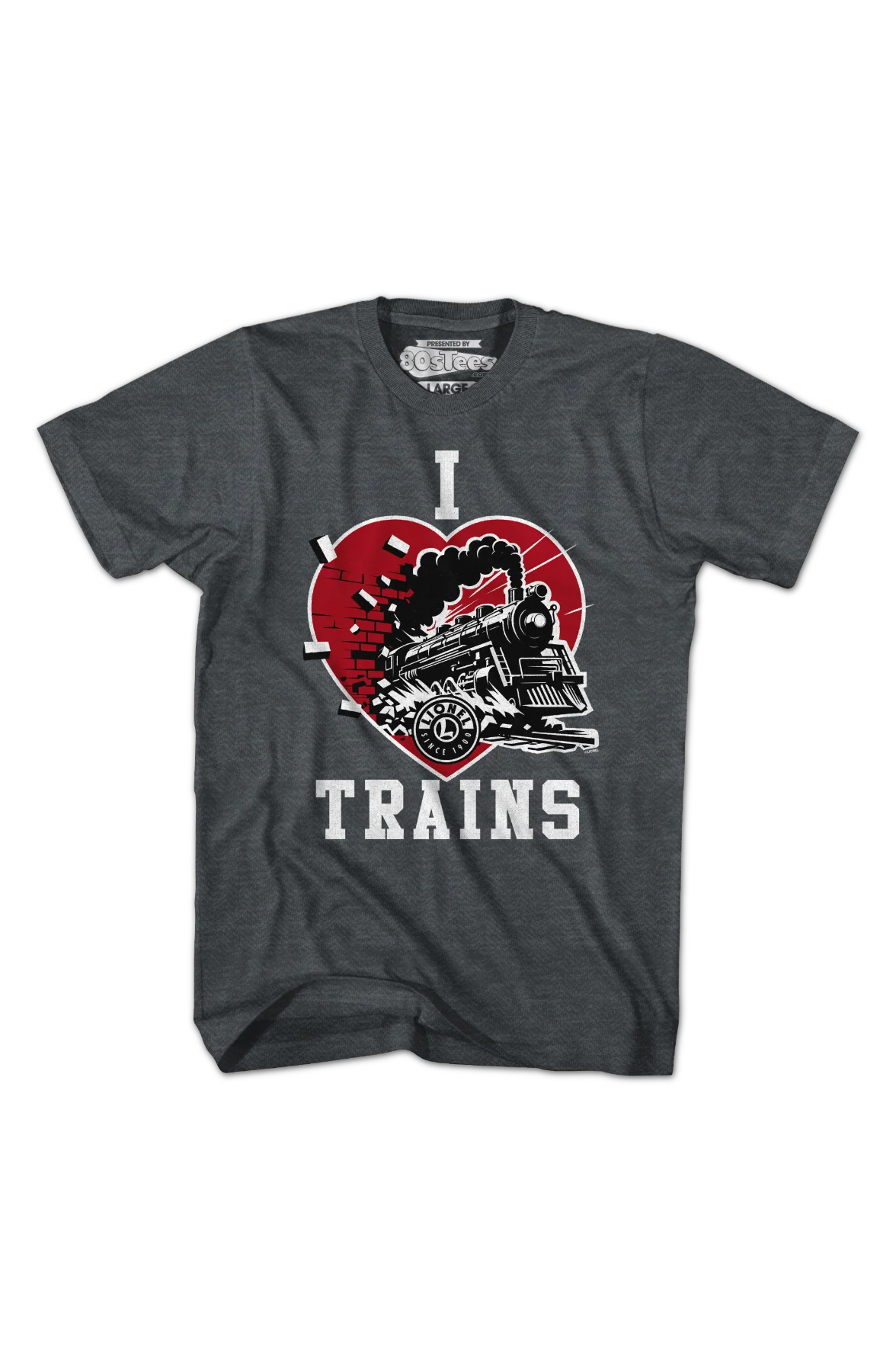 Dark Heather I Love Trains Lionel Trains T-Shirt - Image 2