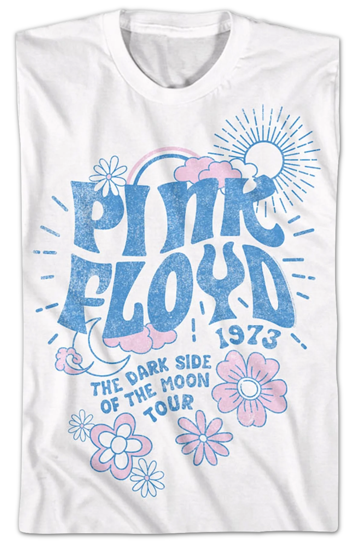 Dark Side of the Moon Flowers Pink Floyd T-Shirt - Image 2