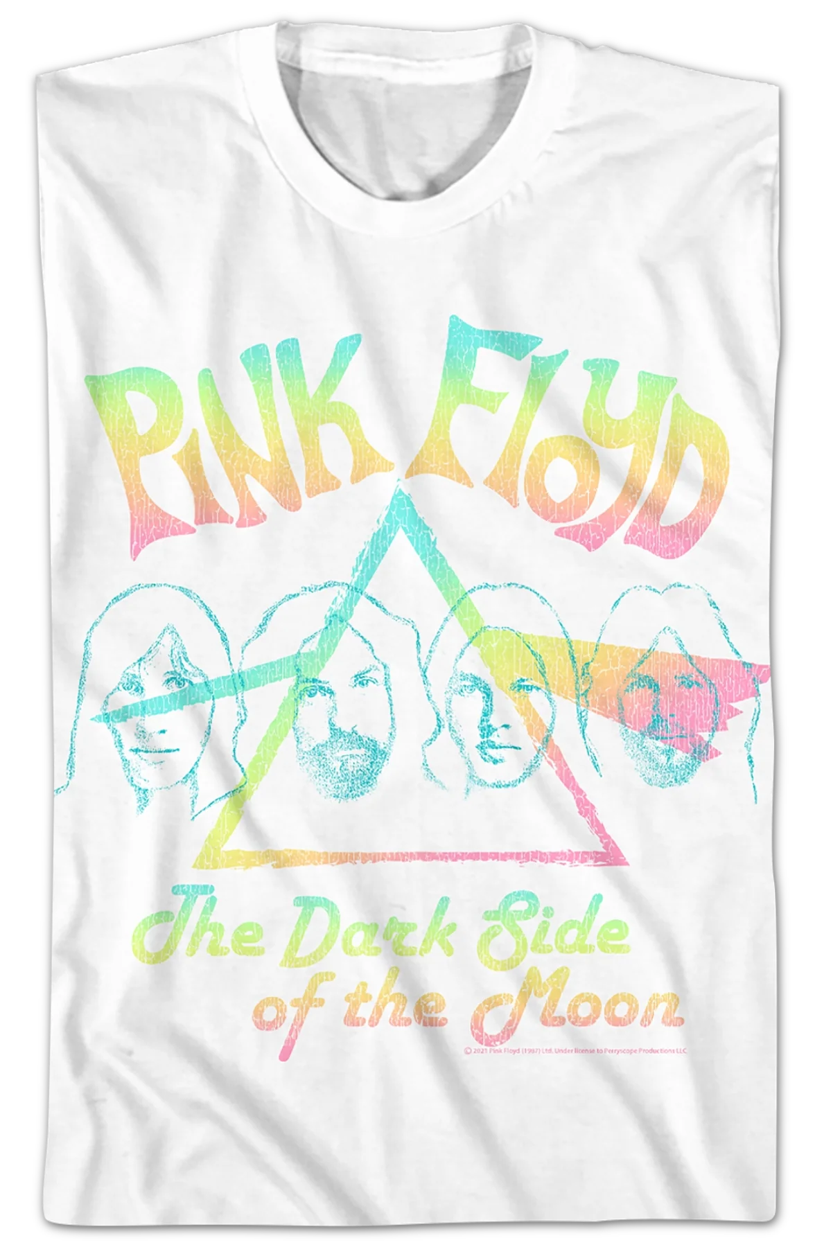 Dark Side of the Moon Pastel Rainbow Pink Floyd T-Shirt - Image 2