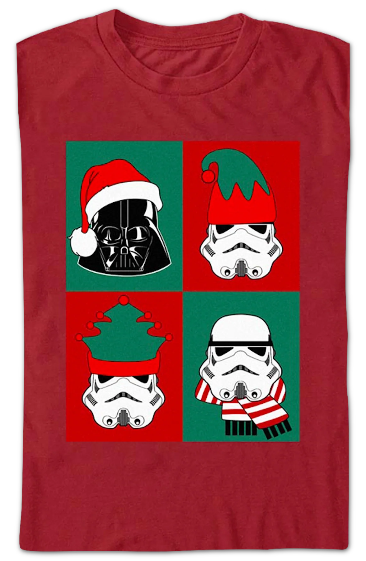 Darth Vader & Stormtroopers Christmas Collage Star Wars T-Shirt - Image 2